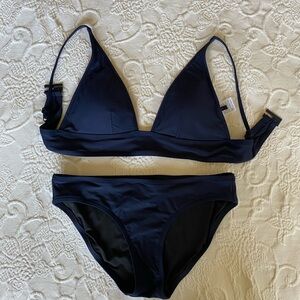 J.Crew Plunge Swim Top and Bottom in Navy, S